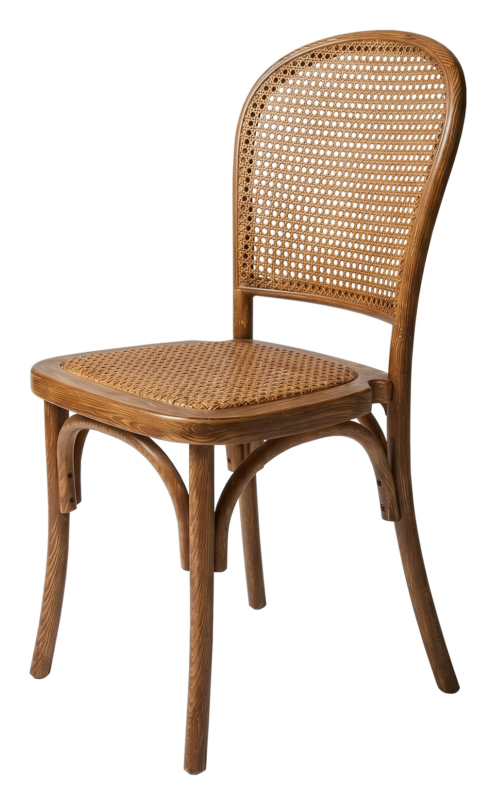 Chaise cannée imitation noyer, photo 2 sur 4