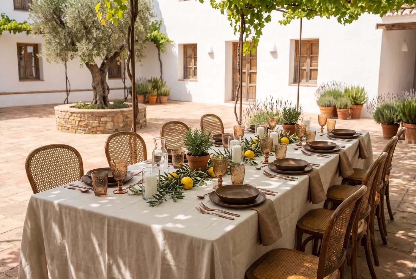Patio de cortijo a mediodía · MERIDIANA