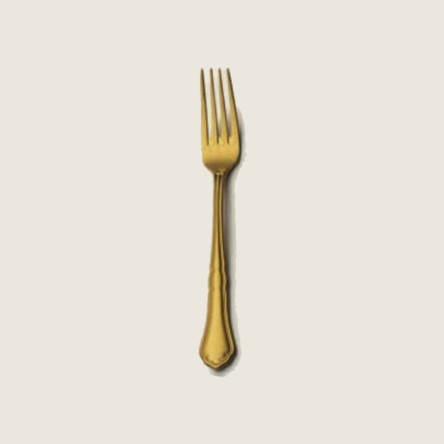 Tenedor de mesa dorado, colección BRINDIS