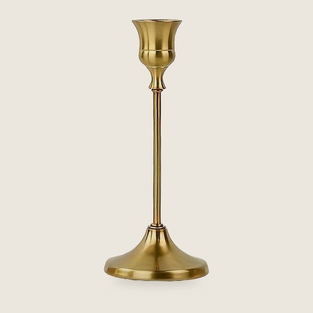 Candelabro metálico dorado 17 cm