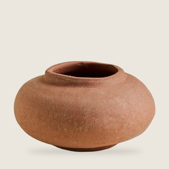 Jarrón bajo de terracota Ø 28 cm