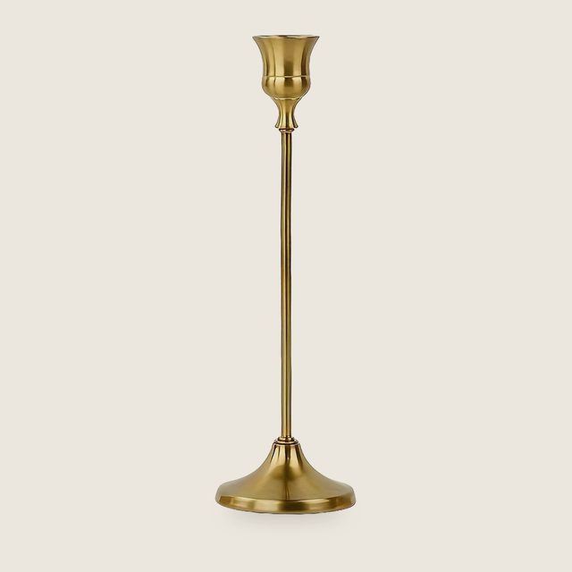 Candelabro metálico dorado 23 cm