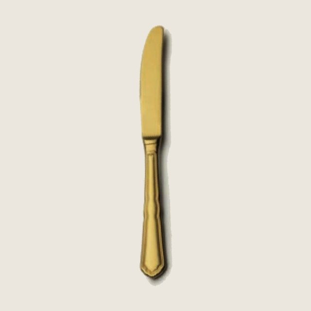 Cuchillo de mesa dorado, colección BRINDIS
